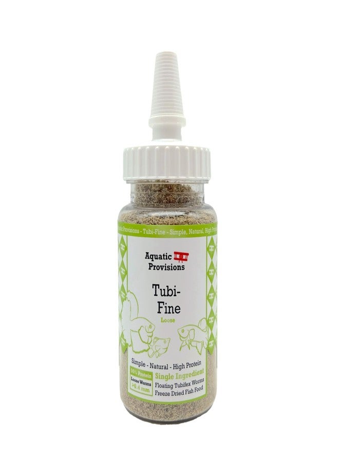 Aquatic Provisions Tubi-Fine Freeze Dried Loose Tubifex Worms 0.5 oz, Floating Fish Food for Freshwater and Marine Aquarium Fish - Image 1